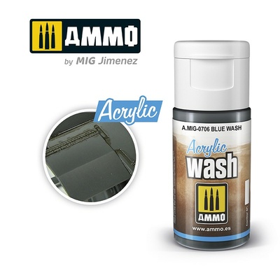 AMIG0706 Ammo Mig Acrylic Wash (blue) 15 ml / ACRYLIC WASH Blue Wash