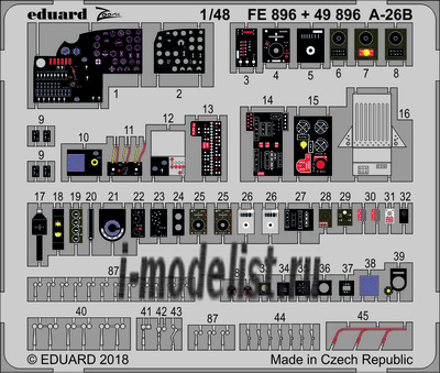 FE896 Eduard 1/48 Фототравление для модели A-26B