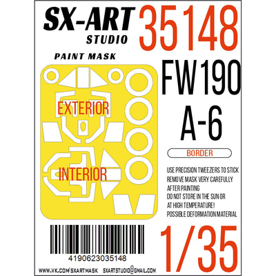 35148 SX-Art 1/35 Окрасочная маска Fw 190A-6 двусторонний (Border)