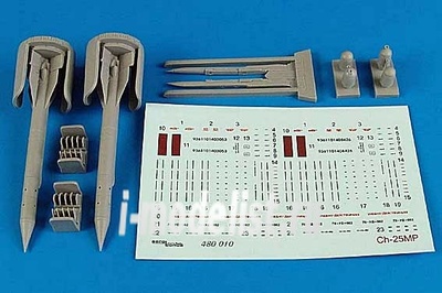 480 010 Aires 1/48 Набор дополнений Ch-25MP (AS-12 Kegler) air-to-ground misiles