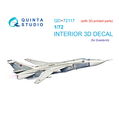 QD+72117 Quinta Studio 1/72 3D Декаль интерьера кабины С-24МР (Звезда) (с 3D-печатными деталями)