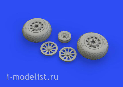 648511 Eduard 1/48 Набор дополнений P-51D колёса с треугольным протектором