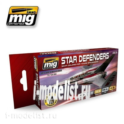 AMIG7130 Ammo Mig Набор акриловых красок STAR DEFENDERS SCI-FI COLORS / ЗВЕЗДНЫЕ ЗАЩИТНИКИ НАУЧНО-ФАНТАСТИЧЕСКИЕ ЦВЕТА