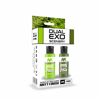 AK1585 AK Interactive Paint Set Dual Exo - 26A Light Vegetation & 26B Dark Vegetation 