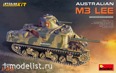 35287 MiniArt 1/35 Австралийский М3 «Ли» С ИНТЕРЬЕРОМ