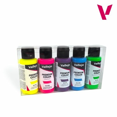 62102 Vallejo fluorescent paint Set Vallejo Premium/5*60 ml.
