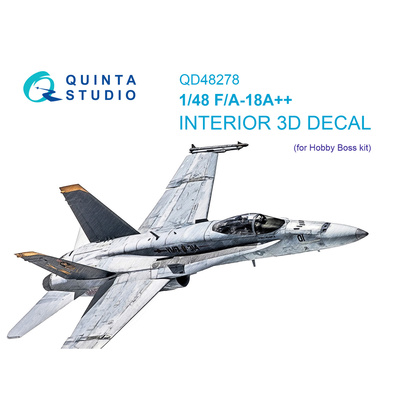 QD48278 Quinta Studio 1/48 3D Декаль интерьера кабины F/A-18А++ (HobbyBoss)