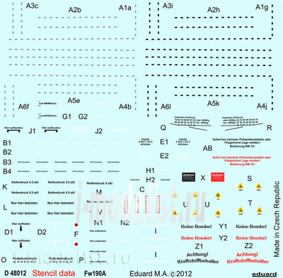 D48012 Edward 1/48 Decal for Fw 190A - decal