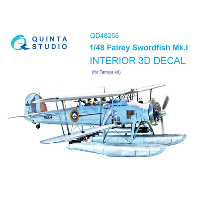 QD48255 Quinta Studio 1/48 3D Декаль интерьера кабины Swordfish Mk.I (Tamiya)