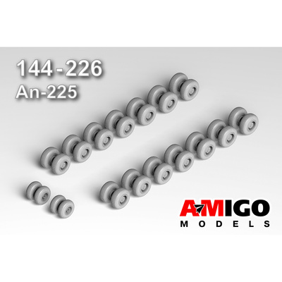 АМG144-226 Amigo Models 1/144 Колеса шасси под нагрузкой для модели Ан-225 + маски