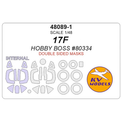 48089-1 KV Models 1/48 MiGG-17Ф (HOBBY BOSS #80334) - (Двусторонние маски) + маски на диски и колеса