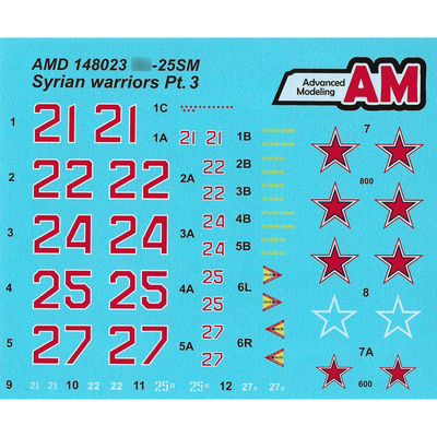 AMD148023 Advance Modeling 1/48 Декали для С-25CМ из состава Авиационной Группы ВКС России в Сирии, аэродром Хмеймим