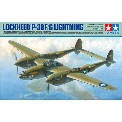 61120 Tamiya 1/48 Американский самолёт Lockheed P-38F/G Lightning с фигурой пилота