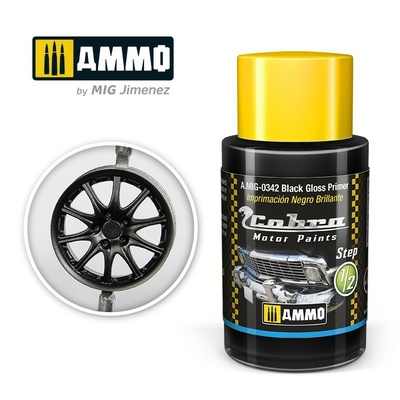 AMIG0342 Ammo Mig Акриловая краска Cobra Motor Черный глянцевый / Black Gloss Primer