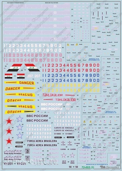 72053 Begemot 1/72 Декаль для вертолета Mu-35M