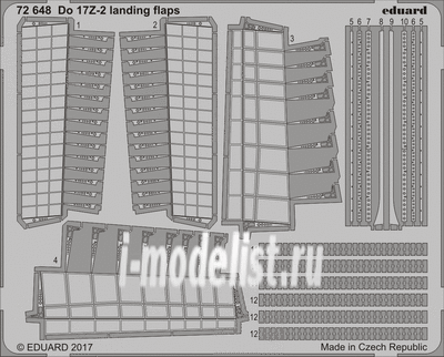 72648 Eduard 1/72 Фототравление для Do 17Z-2 закрылки
