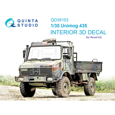 QD35103 Quinta Studio 1/35 3D Cabin Interior Decal Unimog 435 (Revell)
