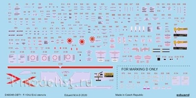 D48046 Eduard 1/48 Decal for F-104J Eikó tech.titles