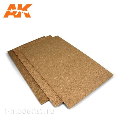 AK8048 AK Interactive Пробковый лист 200x300x3 мм, мелкозернистый