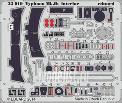 23019 Eduard photo etched parts for the 1/24 Typhoon Mk. Ib interior