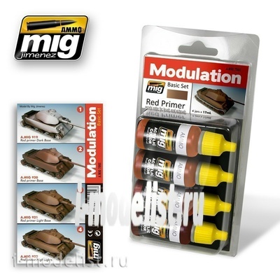 AMIG7002 Ammo Mig Набор акриловых красок RED PRIMER MODULATION SET (модуляция красной грунтовки)
