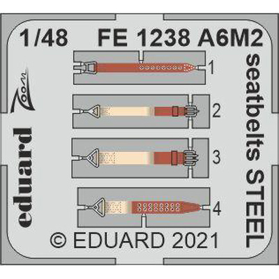 FE1238 Eduard 1/48 Photo Etching for A6M2 Steel Belts