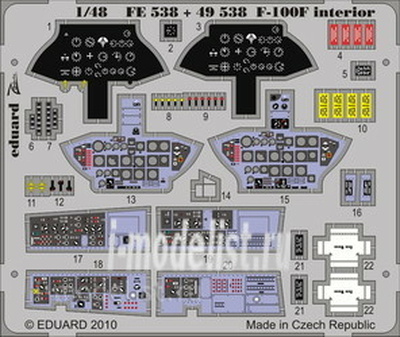 FE538 Edward 1/48 Color photo-etching for F-100F interior S. A.