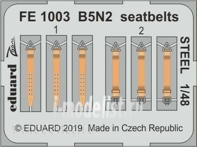 FE1003 Eduard 1/48 photo Etching for B5N2, steel belts