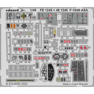 491245 Eduard 1/48 Фототравление для F-104S ASA