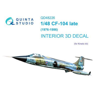 QD48226 Quinta Studio 1/48 3D Декаль интерьера кабины CF-104 Late (Kinetic)