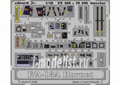 FE406 Edward 1/48 Color photo-etching for F/ A-18A interior S. A.