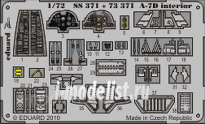 SS371 Eduard 1/72 Цветное фототравление для A-7D interior S. A.