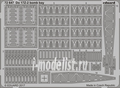 72647 Eduard 1/72 Фототравление для Do 17Z-2 бомболюк