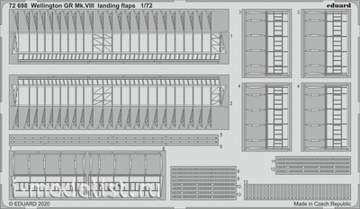 72698 Eduard 1/72 Фототравление для Wellington GR Mk.VIII landing flaps (AIRFIX)