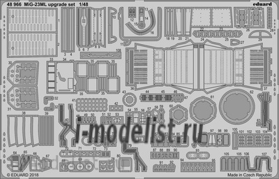 48966 Eduard 1/48 Фототравление для MiGG-23ML upgrade set