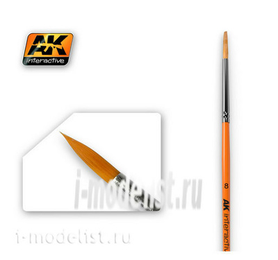 AK607 AK Interactive Кисть синтетическая круглая ROUND BRUSH 8 SYNTHETIC