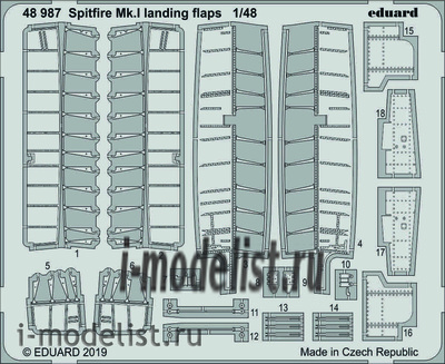 48987 Eduard 1/48 Фототравление для Spitfire Mk. I закрылки