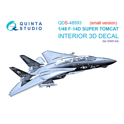 QDS-48593 Quinta Studio 1/48 3D Декаль интерьера кабины F-14D Super Tomcat (GWH) (малая версия)
