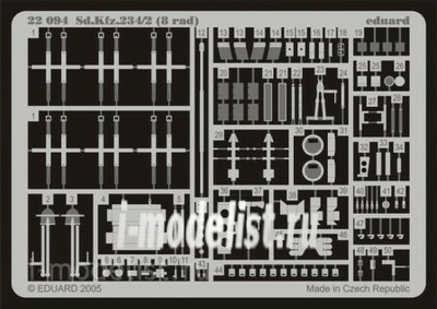 22094 Eduard 1/72 photo etched parts for Sd.Kfz.234/2 (8 rad)