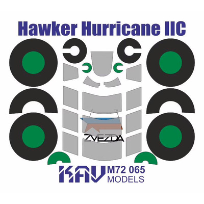 M72 065 KAV Models 1/72 Окрасочная маска на Hawker Hurricane IIC (Звезда)