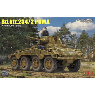 RM-5110 Rye Field Model 1/35 Бронеавтомобиль Sd.Kfz.234/2 PUMA с деталями двигателя