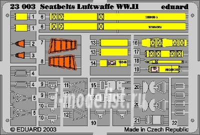 23003 1/24 Eduard photo-etched seatbelts for Seatbelts Luftwaffe WWII