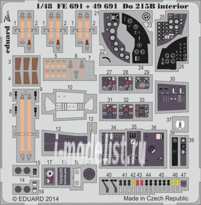 FE691 Eduard Color photo-etched 1/48 Do 215B interior S. A.