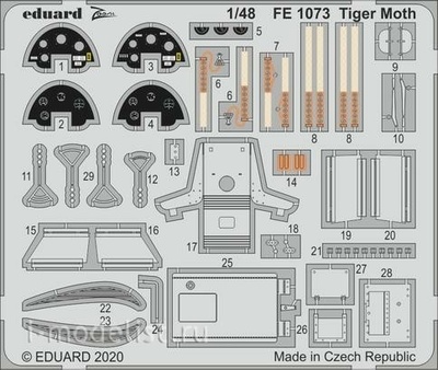 FE107 Eduard 1/48 Набор фототравления для  Tiger Moth