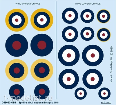 D48053 Eduard 1/48 Spitfire Mk. I national designations