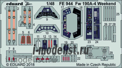 FE944 Eduard 1/48 Фототравление Fw 190A-4 Weekend