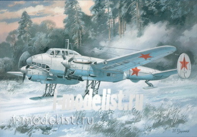 104 Um 1/72 Пикирующий бомбардировщик Пе-2 (55 серия) на лыжах