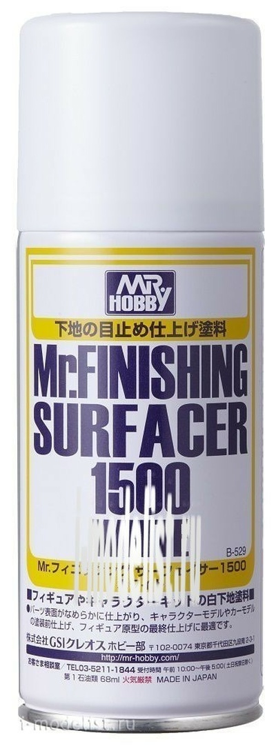B-529 Gunze Sangyo Грунтовка-спрей Mr.Finishing Surfacer 1500 White 170мл