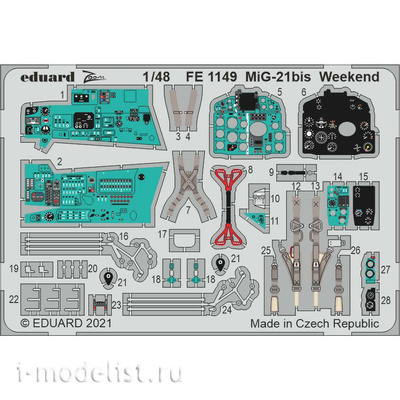 FE1149 Eduard 1/48 Фототравление для MiGG-21бис Weekend