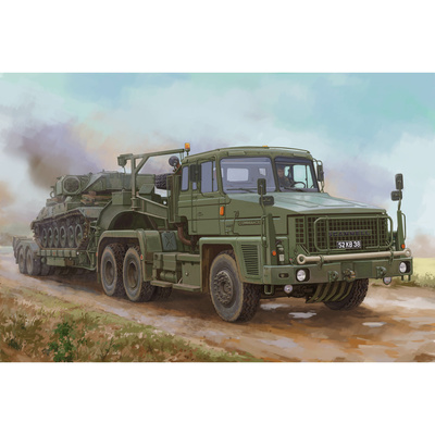 85527 HobbyBoss 1/35 Британский танковый транспортер Scammell Commander с 62-тонным краном-полуприцепом Fruehauf